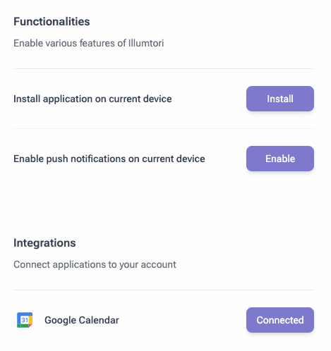 Screenshot of features requiring approval
